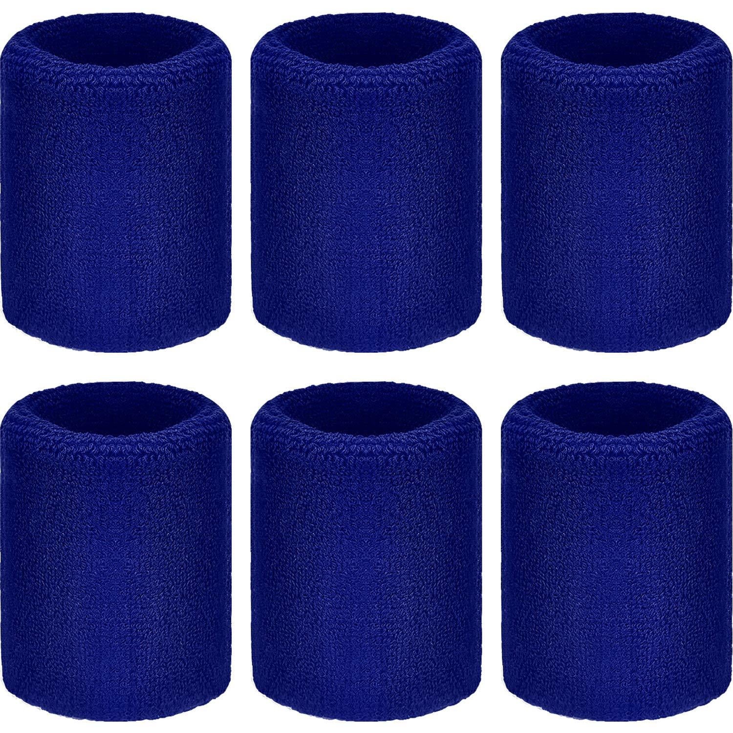 6 Pieces Wrist Sweatbands Sports Wristbands for Football Basketball, Running Athletic Sports Black