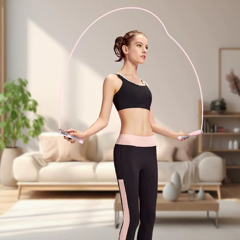 Smart Jump Rope Skipping Rope Workout Jump Rope with Counter Adjustable Speed Rope Home Gym Equipment Digital Jump Rope for Home