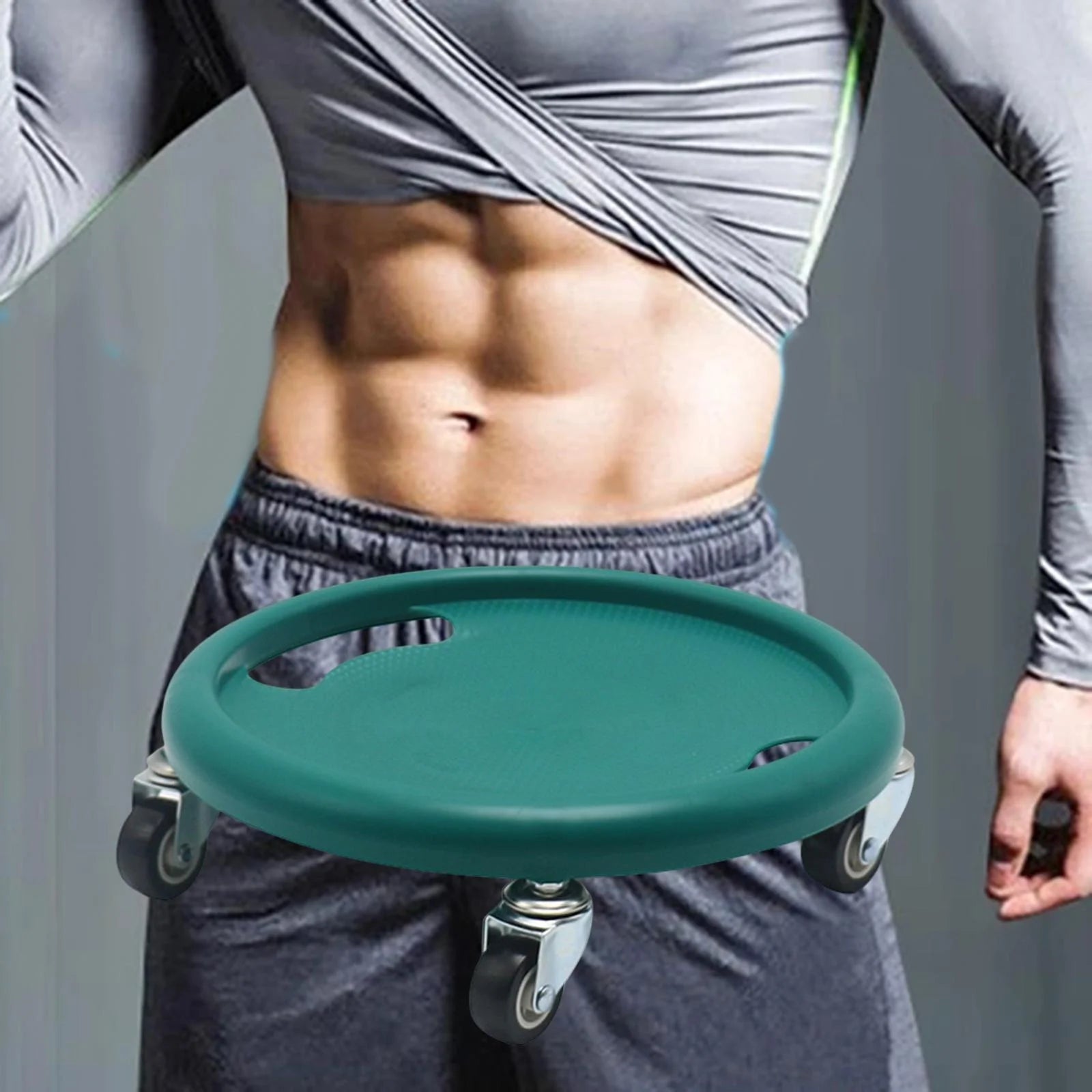Abdominal Disc Wheel Roller Trainer anti Slip Abdominal Muscle Wheel Workout Green