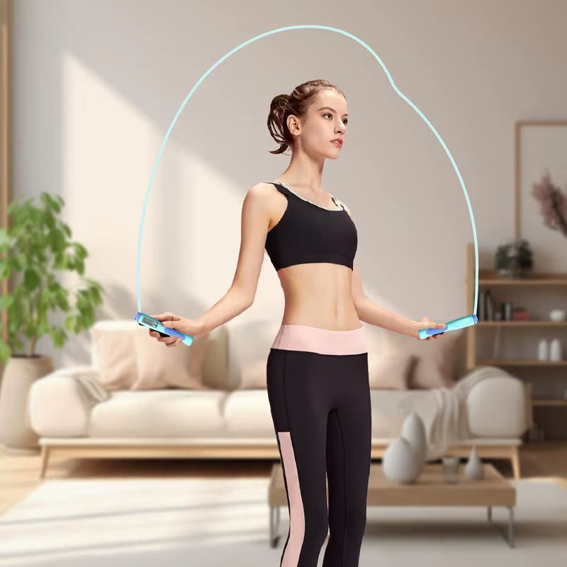 Smart Jump Rope Skipping Rope Workout Jump Rope with Counter Adjustable Speed Rope Home Gym Equipment Digital Jump Rope for Home