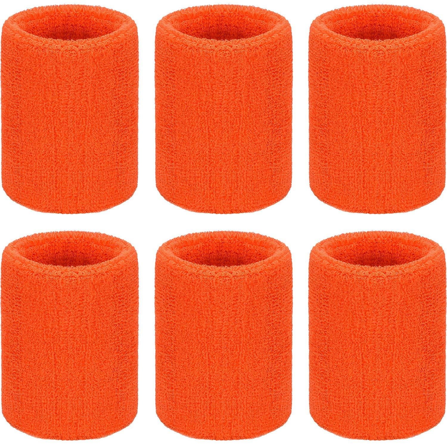 6 Pieces Wrist Sweatbands Sports Wristbands for Football Basketball, Running Athletic Sports Black