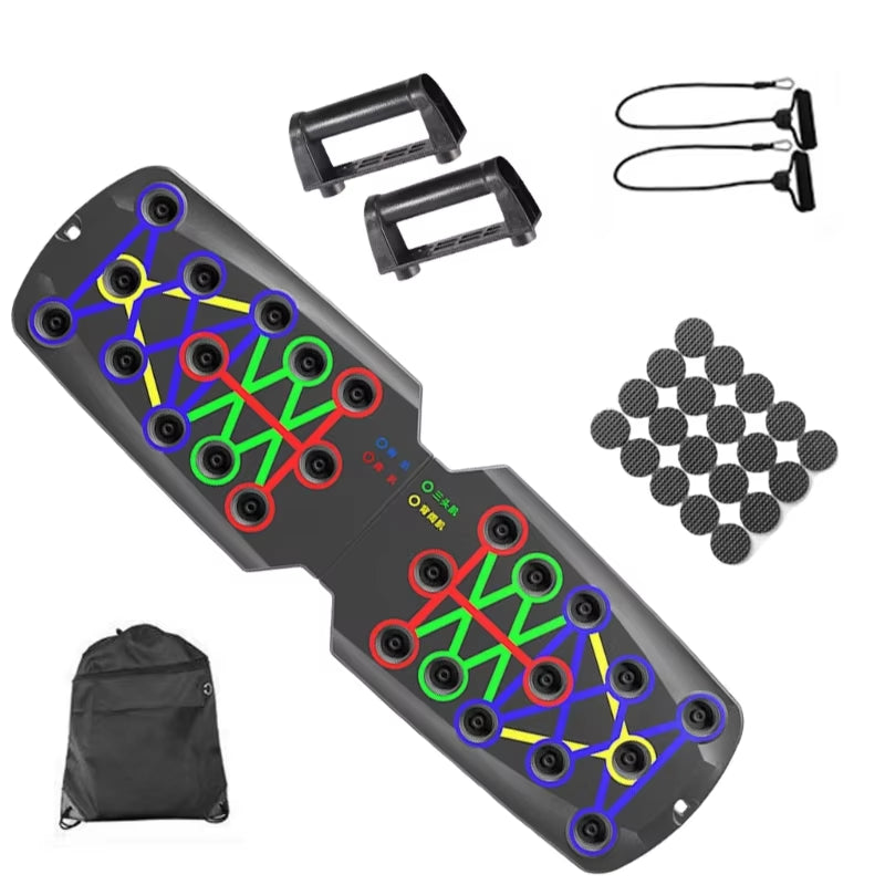 Multifunctional Push up Boards Press up Board Equipment Pushup Stands Push up Boards Exercise Board with Resistance Band